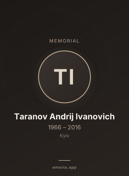 Memorial portrait of Taranov Andrij Ivanovich