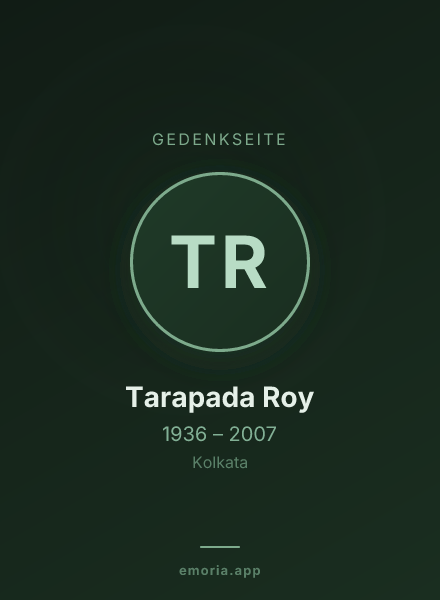 Gedenkportrait von Tarapada Roy