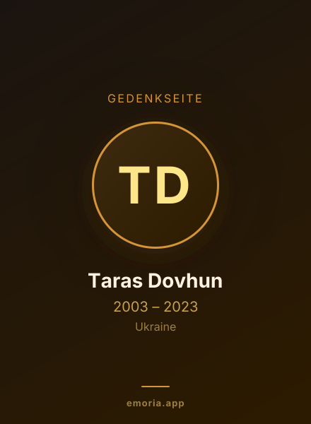 Gedenkportrait von Taras Dovhun