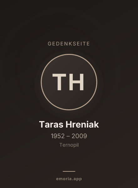 Gedenkportrait von Taras Hreniak