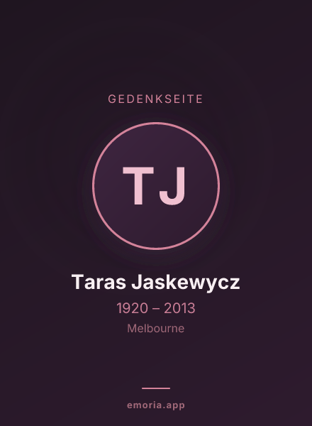 Gedenkportrait von Taras Jaskewycz