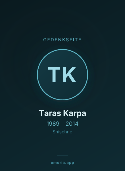Gedenkportrait von Taras Karpa