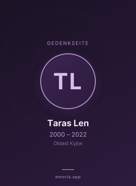 Gedenkportrait von Taras Len