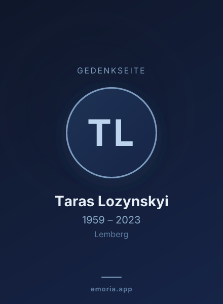 Gedenkportrait von Taras Lozynskyi