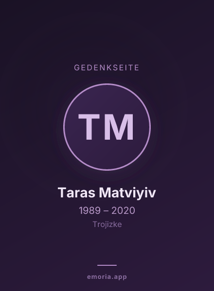 Gedenkportrait von Taras Matviyiv