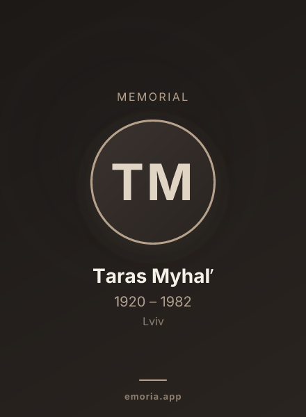 Memorial portrait of Taras Myhalʹ