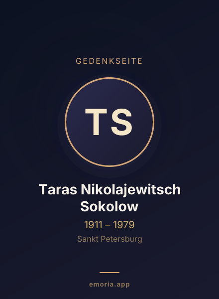Gedenkportrait von Taras Nikolajewitsch Sokolow