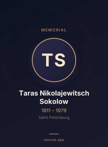 Memorial portrait of Taras Nikolajewitsch Sokolow