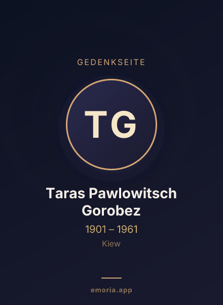 Gedenkportrait von Taras Pawlowitsch Gorobez