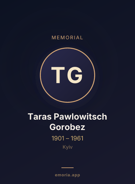 Memorial portrait of Taras Pawlowitsch Gorobez