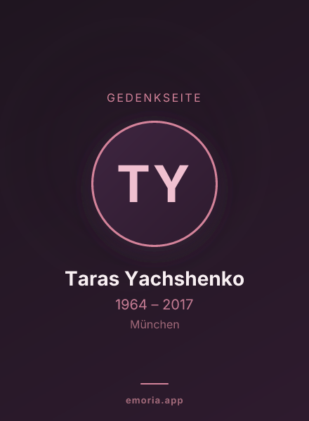 Gedenkportrait von Taras Yachshenko