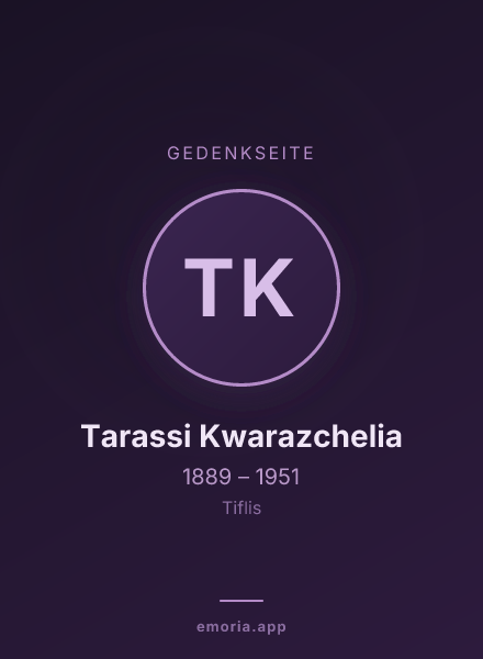Gedenkportrait von Tarassi Kwarazchelia
