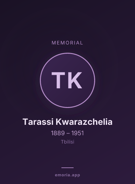 Memorial portrait of Tarassi Kwarazchelia
