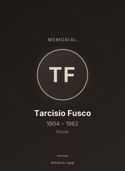 Memorial portrait of Tarcisio Fusco
