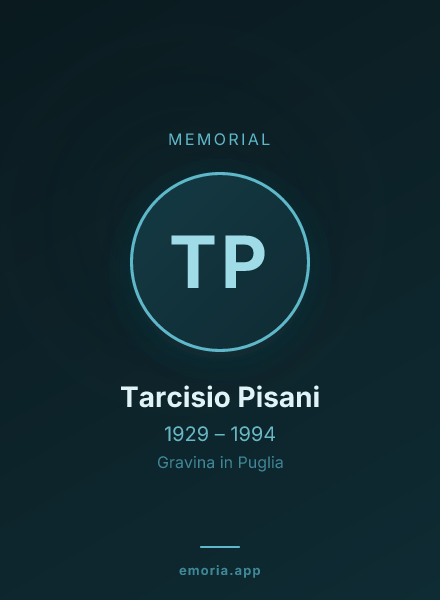 Memorial portrait of Tarcisio Pisani