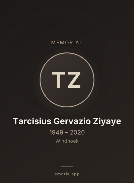 Memorial portrait of Tarcisius Gervazio Ziyaye