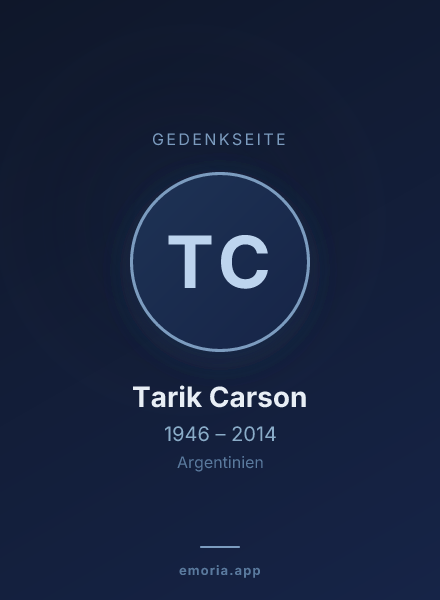 Gedenkportrait von Tarik Carson