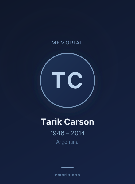 Memorial portrait of Tarik Carson