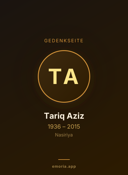 Gedenkportrait von Tariq Aziz