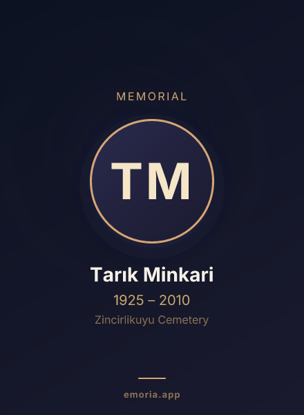 Memorial portrait of Tarık Minkari