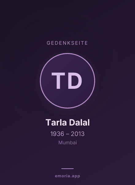 Gedenkportrait von Tarla Dalal