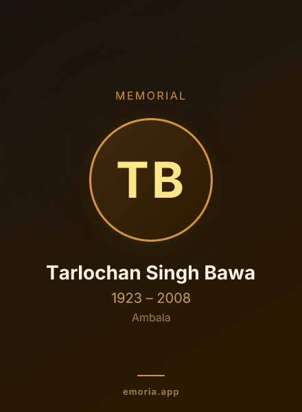 Memorial portrait of Tarlochan Singh Bawa