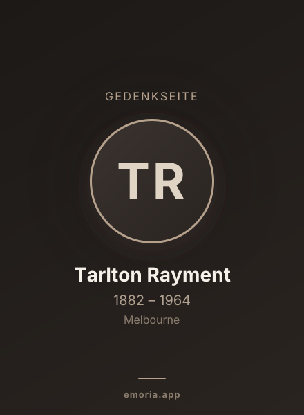 Gedenkportrait von Tarlton Rayment