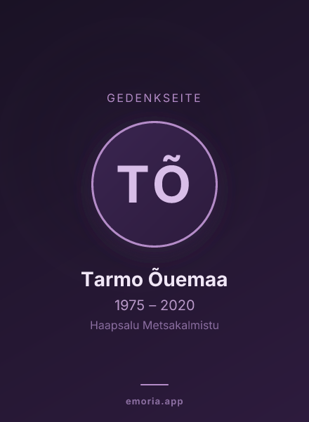 Gedenkportrait von Tarmo Õuemaa