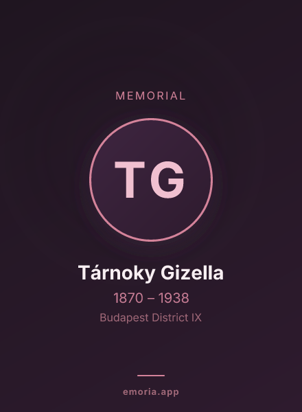 Memorial portrait of Tárnoky Gizella