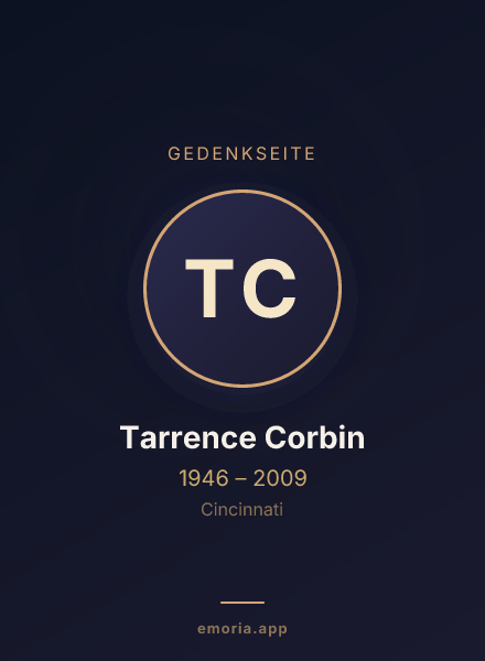 Gedenkportrait von Tarrence Corbin