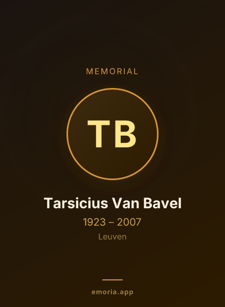 Memorial portrait of Tarsicius Van Bavel