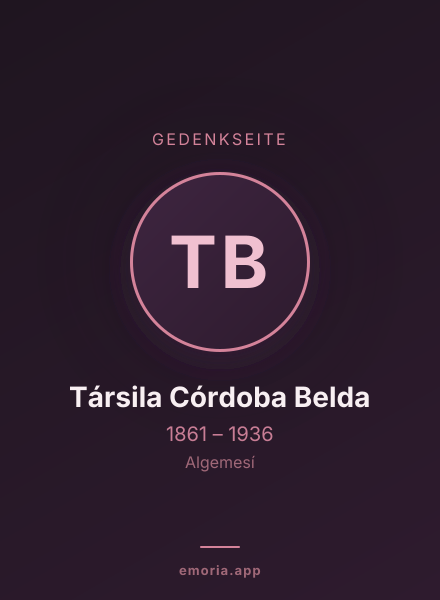 Gedenkportrait von Társila Córdoba Belda