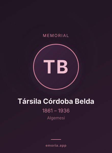 Memorial portrait of Társila Córdoba Belda