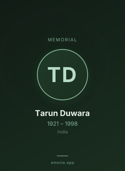 Memorial portrait of Tarun Duwara