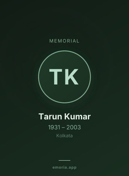 Memorial portrait of Tarun Kumar