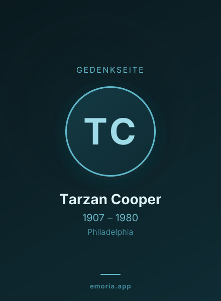 Gedenkportrait von Tarzan Cooper