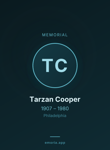 Memorial portrait of Tarzan Cooper
