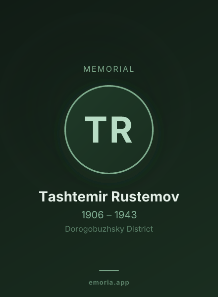 Memorial portrait of Tashtemir Rustemov