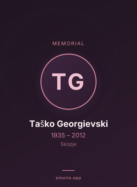 Memorial portrait of Taško Georgievski