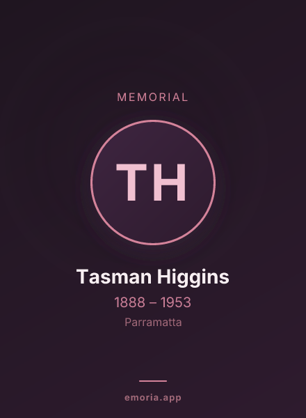 Memorial portrait of Tasman Higgins