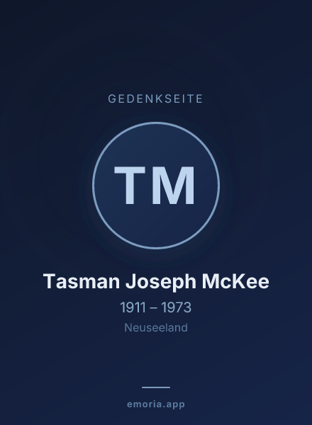Gedenkportrait von Tasman Joseph McKee