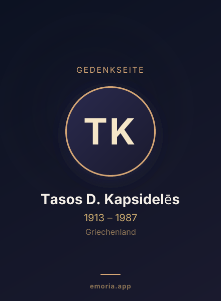 Gedenkportrait von Tasos D. Kapsidelēs