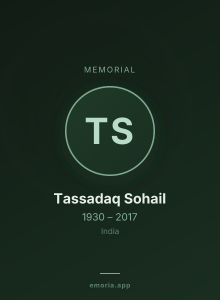 Memorial portrait of Tassadaq Sohail