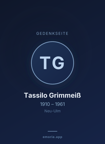 Gedenkportrait von Tassilo Grimmeiß