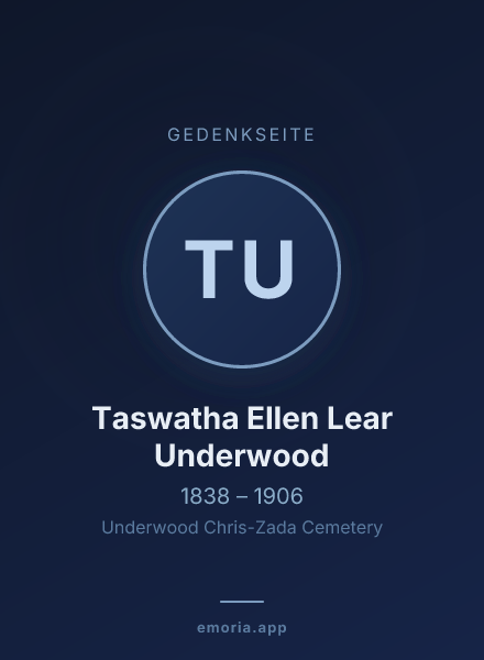 Gedenkportrait von Taswatha Ellen Lear Underwood