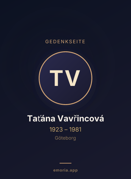 Gedenkportrait von Taťána Vavřincová
