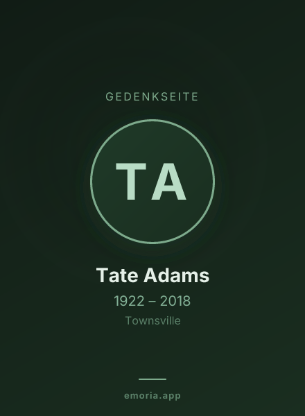 Gedenkportrait von Tate Adams