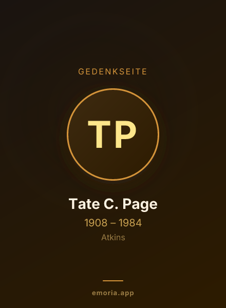Gedenkportrait von Tate C. Page