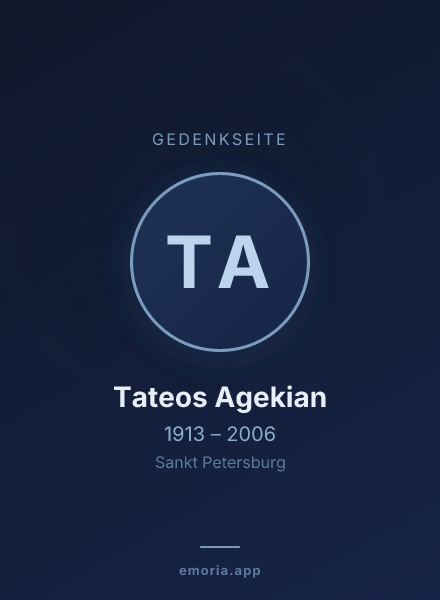 Gedenkportrait von Tateos Agekian