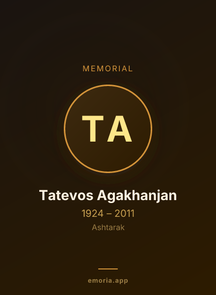 Memorial portrait of Tatevos Agakhanjan